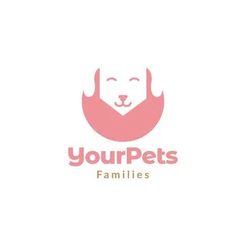 Negative space cute dog face logo design vector graphic symbol icon sign il.. Stock Illustration