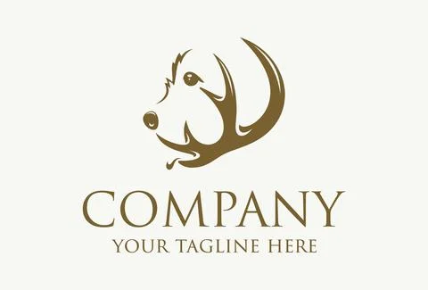 Negative Space Dog Face Branch Logo Design	 Stock Illustration