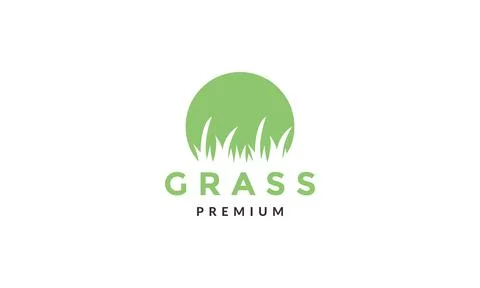 Negative space green grass logo symbol vector icon illustration graphic desig Stock Illustration