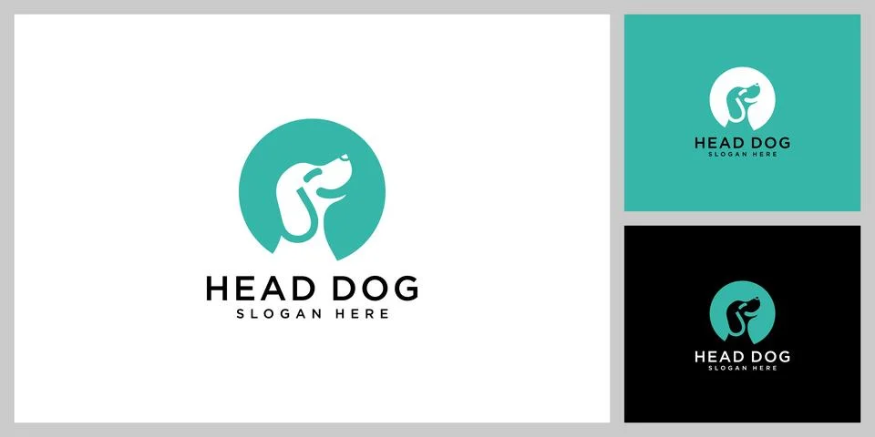 Negative space head dog vector Stock Illustration