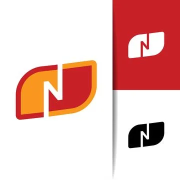 Negative Space Initial Letter N Icon Ilustración de archivo