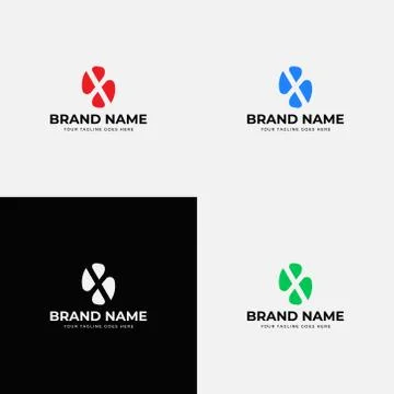 Negative space initial x letter logo design vector template. Professional let Stock Illustration
