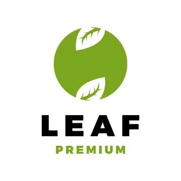Negative space leaf circle icon vector logo template illustration design Stock Illustration