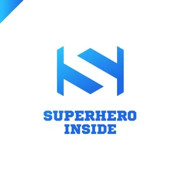 Negative space Letter S superhero inside logo icon design template elements c Stock Illustration