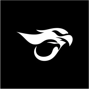 Negative space Logo design concept of eaglet in eagle Head Stock Illustration