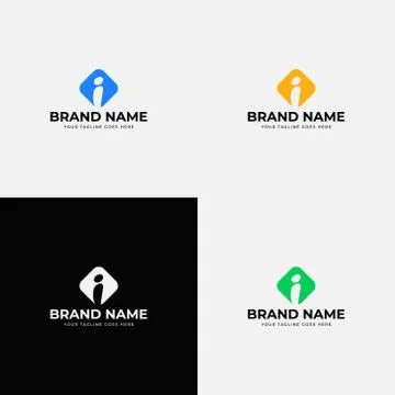 Negative Space Modern Abstract Curve letter i Logo icon design concept. Minim Stock Illustration