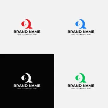 Negative Space Modern Abstract Initial Letter Q logo design vector template.  Stock Illustration