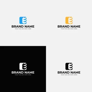 Negative space modern creative Circle Letter E Letter Logo Design Vector . Li Stock Illustration