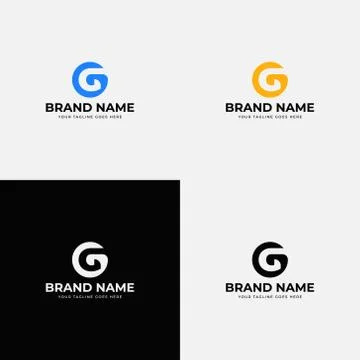 Negative space Modern Creative G Letter Icon Vector Logo Template Design Illu Illustrazione stock