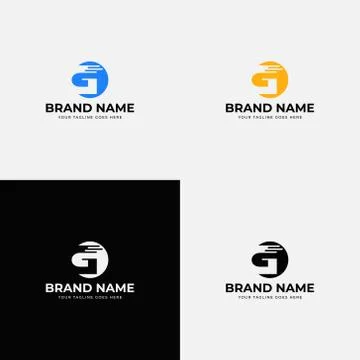 Negative Space Modern Creative G Letter Icon Vector Logo Template Design Illu Stock Illustration
