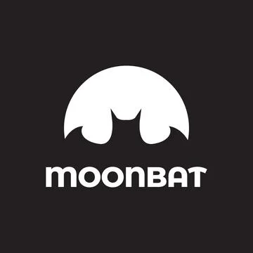 Negative space moon with bat logo design vector graphic symbol icon illustr.. Ilustração Stock