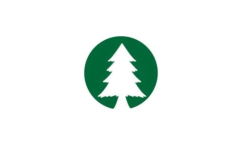 Negative space pine tree logo symbol vector icon illustration graphic design Stock Illustration