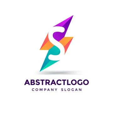 Negative Space S logo with Abstract shape colorful Creative vector element. Stock Illustration