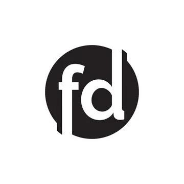 Negative space technique letter F D logo. vector illustration. 스톡 일러스트