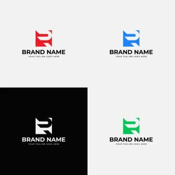 Negative Space Trendy Creative Modern  Letter r Logo Design Vector Template.  Stock Illustration