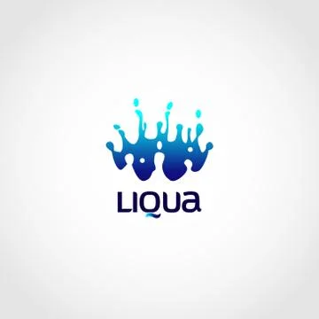 Negative Space Water Splash Logo Sign Symbol Icon Stock Illustration