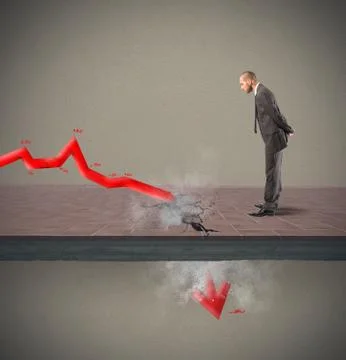 Negative statistic due to crisis Stockillustratie