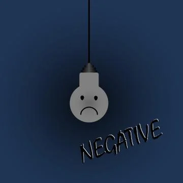 Negative style light bulb, sad emotion Stock Illustration
