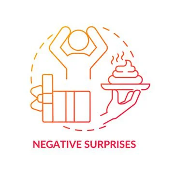 Negative surprises red gradient concept icon イラスト素材