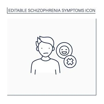 Negative symptoms line icon Stock Illustration