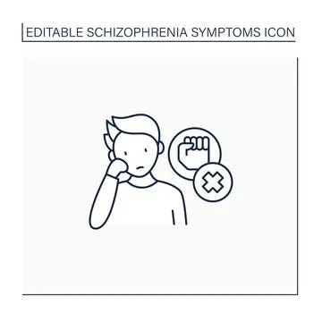 Negative symptoms line icon Stock Illustration