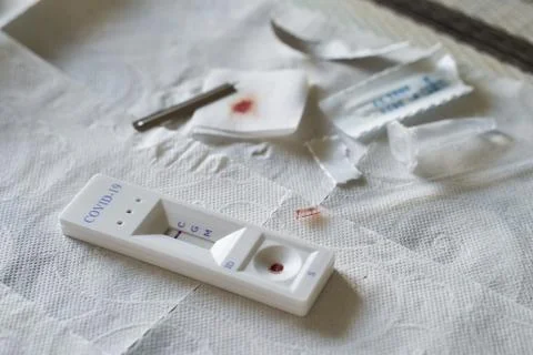 Negative test result by using rapid test device for COVID-19 novel coronavirus Stock Photos