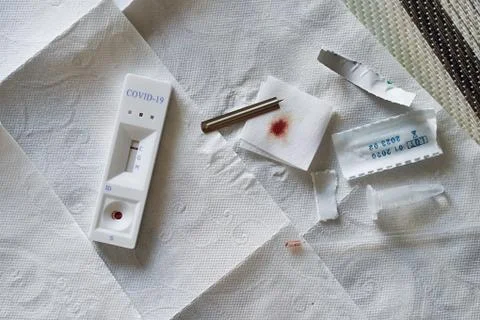 Negative test result by using rapid test device for COVID-19 novel coronavirus Stock Photos