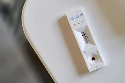 Negative test result by using rapid test device for COVID-19 novel coronavirus Stock Photos