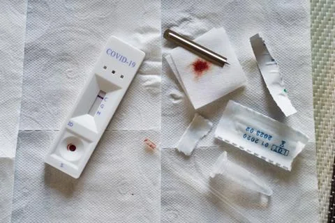 Negative test result by using rapid test device for COVID-19 novel coronavirus Stock Photos