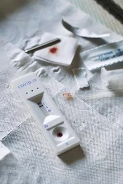 Negative test result by using rapid test device for COVID-19 novel coronavirus Stock Photos