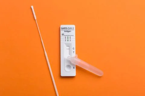 Negative test result by using rapid test device for COVID-19. Stock Photos