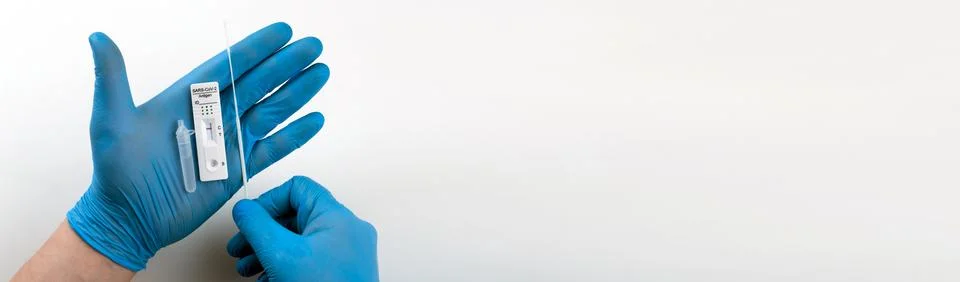 Negative test result by using rapid test device for COVID-19. Stock Photos