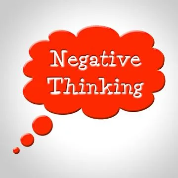Negative thinking bubble representing stop no and plan Stock Illustration
