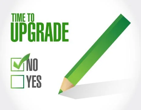 Negative time to upgrade sign concept 스톡 일러스트