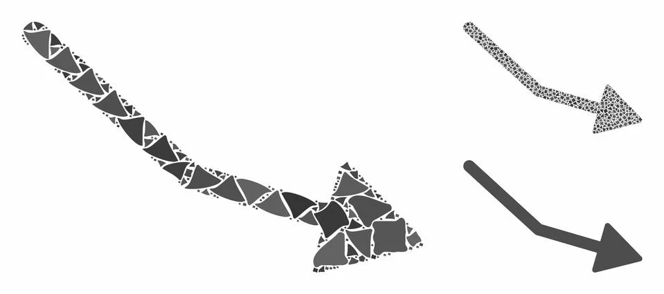 Negative trend arrow Composition Icon of Rough Parts Stock Illustration