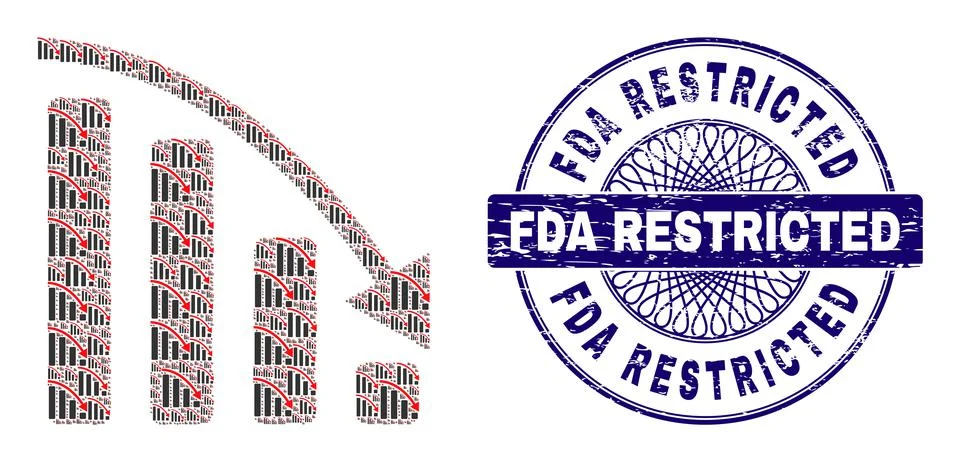 Negative Trend Recursive Mosaic of Negative Trend Items and Textured FDA Stock Illustration