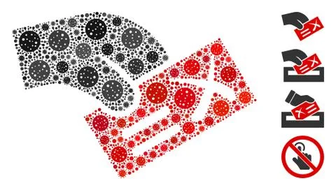 Negative Vote Collage of CoronaVirus Elements 스톡 일러스트
