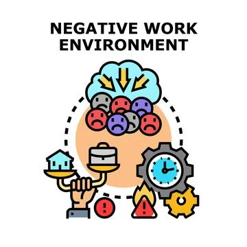 Negative work environment concept vector illustration Stock Illustration