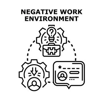 Negative work environment creating stress and low productivity 스톡 일러스트