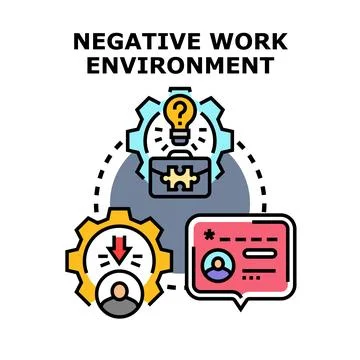 Negative work environment creating stress and low productivity Stock Illustration