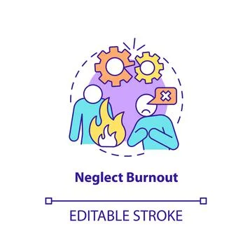 Neglect burnout concept icon Stock Illustration