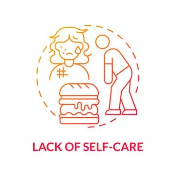 Neglect self-care concept icon Stock Illustration