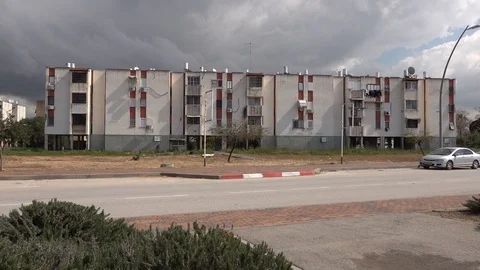 Neglected apartments block Stock Footage 103225747