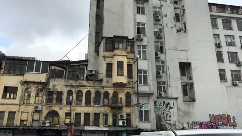 To neglected buildings Stock Footage 145289450