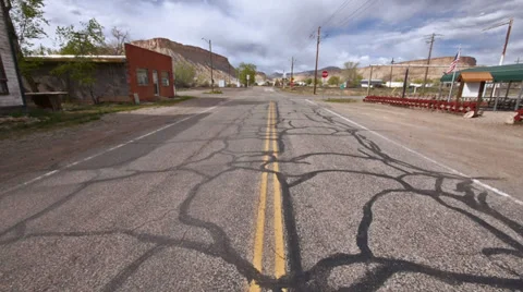Neglected Road Route 66 Ghost Town Stock Footage 37142075