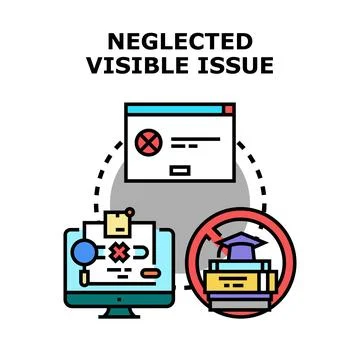 Neglecting critical issues leading to error and knowledge restriction 스톡 일러스트