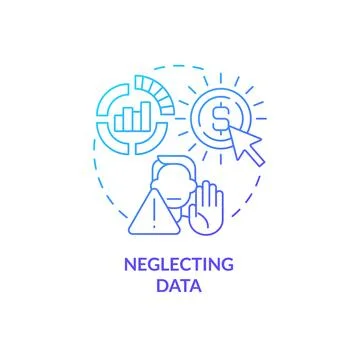 Neglecting data blue gradient concept icon 스톡 일러스트