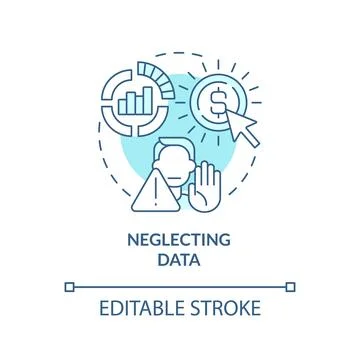Neglecting data turquoise concept icon イラスト素材