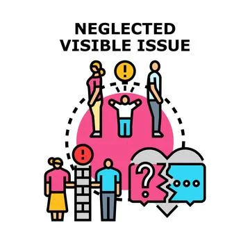 Neglecting visible problem creating family communication issues Stock Illustration