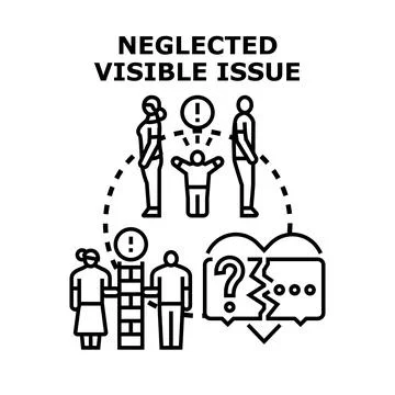 Neglecting visible problem creating family communication issues Stock Illustration